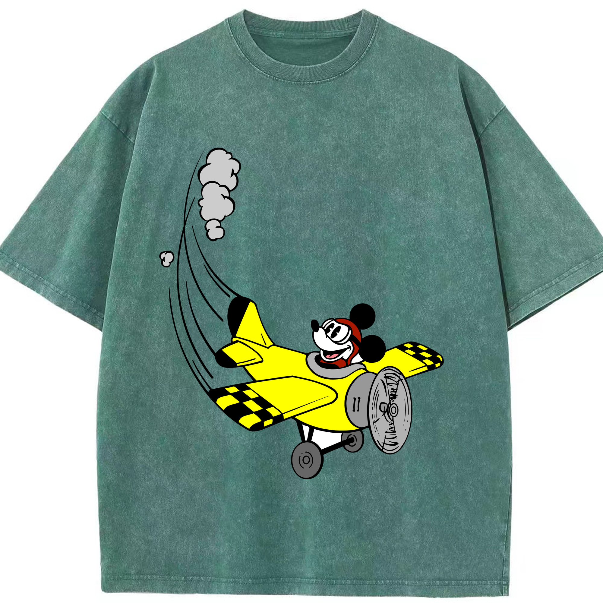 （画像用） ミッキーマウス Mickey Mouse 綿100% ヴィンテージ風 半袖Tシャツ（フロントプリント）
